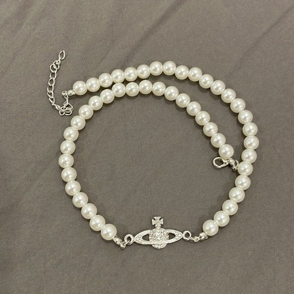 Faux Pearl and Orb Choker Necklace - Picture 1 of 2